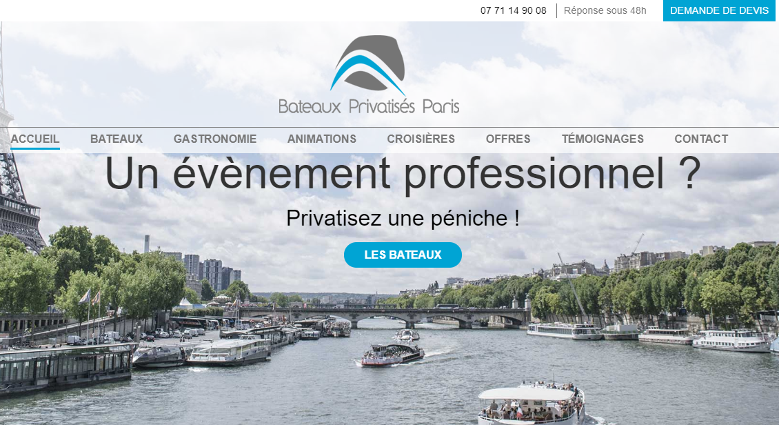 Service de location de bateau à Paris